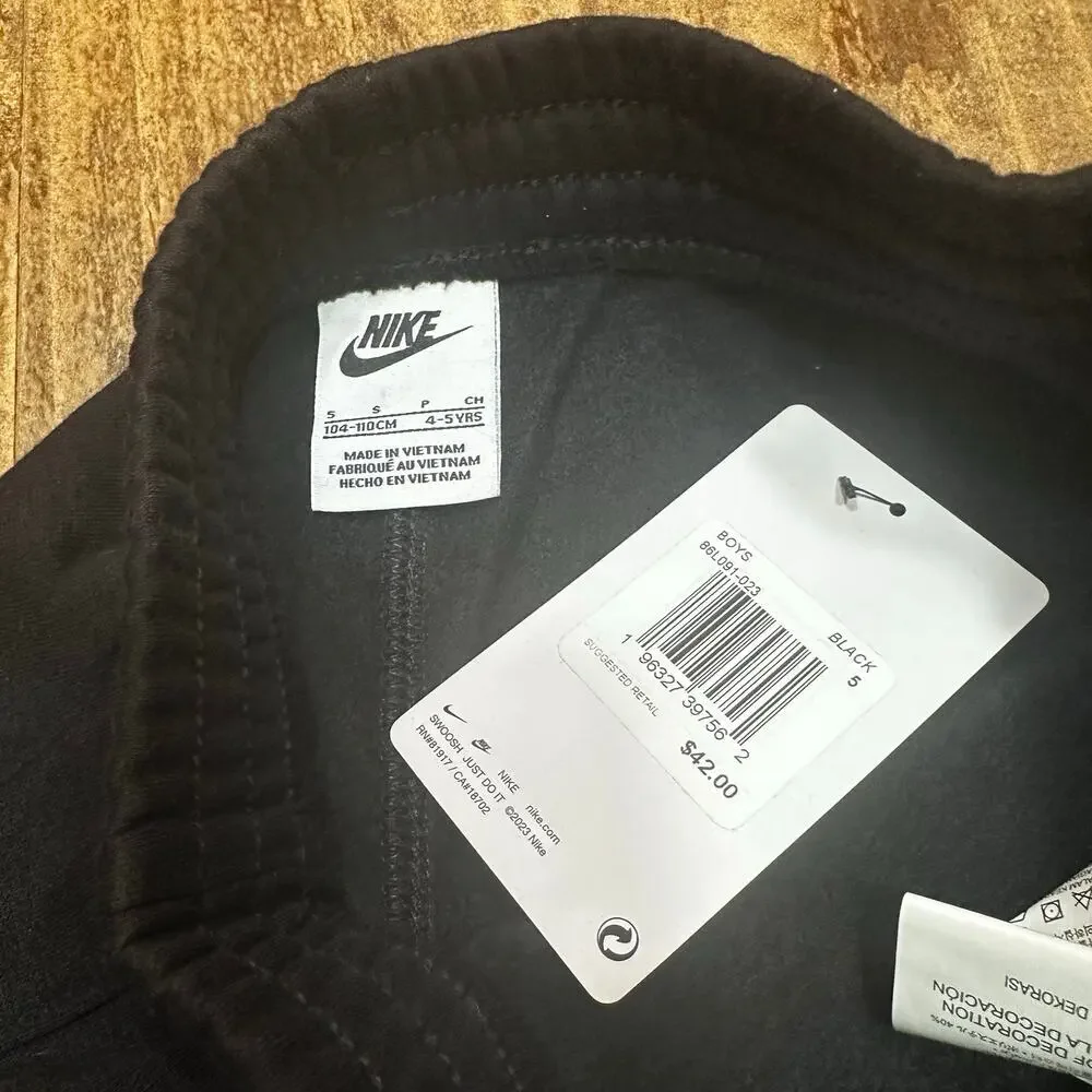 NEW Black Nike Sweatpants sz S (4-5) Pullon Sweatpants boys